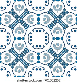 Seamless pattern illustration in traditional style - like Portuguese tiles
