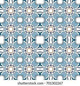 Seamless pattern illustration in traditional style - like Portuguese tiles