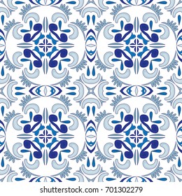 Seamless pattern illustration in traditional style - like Portuguese tiles