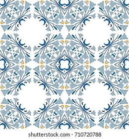 Seamless pattern illustration in traditional style - like Portuguese tiles