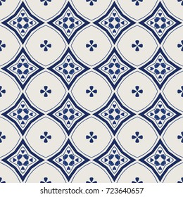 Seamless pattern illustration in traditional style - like Portuguese tiles