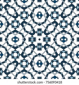 Seamless pattern illustration in traditional style - like Portuguese tiles
