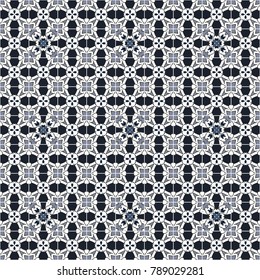 Seamless pattern illustration in traditional style - like Portuguese tiles