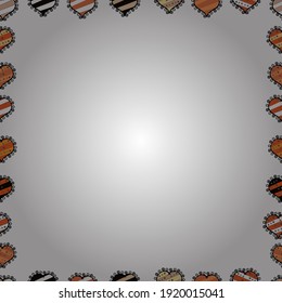 Patrón sin foco. Ilustración en blanco, naranja y negro. Doodles de cuadros cuadráticos. Ilustración vectorial.