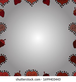 Seamless pattern. Illustration in white, red and black colors. Frame doodle. Vector element template.