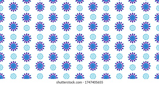 Patrón sin inconvenientes con ilustraciones de flores azules , papel pintado textil ,diseño de tela