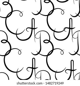 Seamless pattern with the image of ABC latin letters. Vector illustration