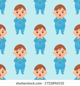patrón impecable con la imagen de un niño. Ilustración del vector