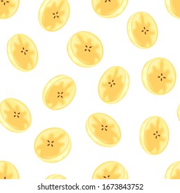 Patrón transparente con la imagen de los plátanos. Frutas en un estilo acuático. Ilustración vectorial aislada en un fondo blanco.