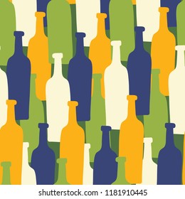 Seamless pattern with the image of Beverages. Vector illustration. Design can be used for, wallpaper, clothing, wrapping paper.