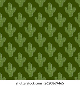 Seamless pattern with the image of a cactus. Vector illustration