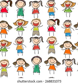 seamless pattern with the image of children