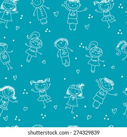 seamless pattern with the image of children