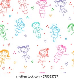 seamless pattern with the image of children
