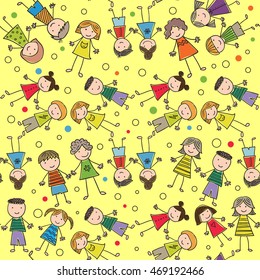seamless pattern with the image of children