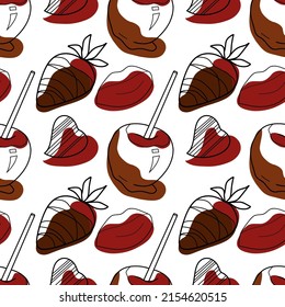 seamless pattern with the image of chocolate sweets vector