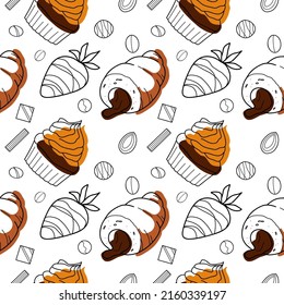 seamless pattern with the image of chocolate sweets vector