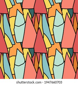 Seamless pattern with the image of colored geometric shapes. Abstract design for paper, textile and decor.