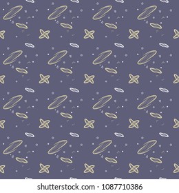 Seamless pattern with the image of cosmos. Universe with galaxies and stars. Astronomical background.