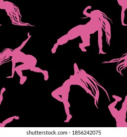 Seamless pattern with the image of dancing people.