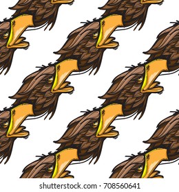 Seamless pattern with image of eagle. Vector design element for wallpaper, textiles, covers and more.