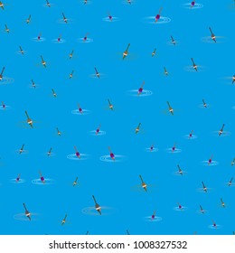 Seamless pattern with image of floats for fishing of different scale and color. For the design of textiles, posters, decorating clubs of lovers of fishing.