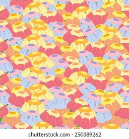 Seamless pattern with the image of a flower field