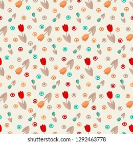 Seamless pattern with the image of flowers.
