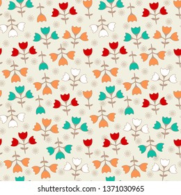 Seamless pattern with the image of flowers.
