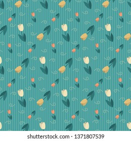 Seamless pattern with the image of flowers.
