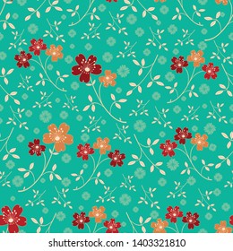Seamless pattern with the image of flowers.
