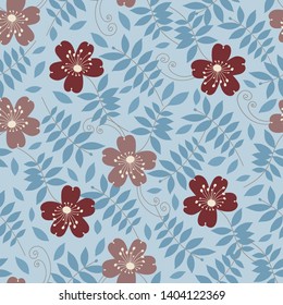 Seamless pattern with the image of flowers.
