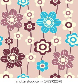 Seamless pattern with the image of flowers.
