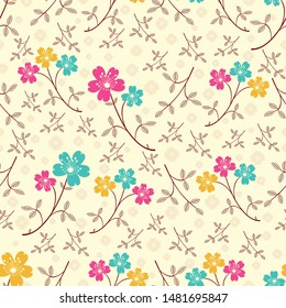 Seamless pattern with the image of flowers.
