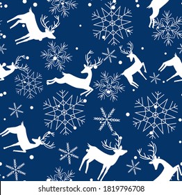 Seamless pattern with the image of forest animals, deer.