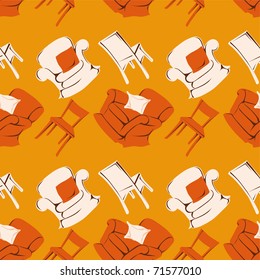 seamless pattern with the image of the furniture