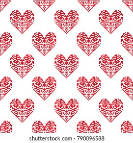 Seamless pattern with an image of the heart. A symbol of love.