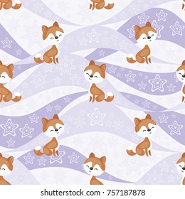 Seamless pattern with the image of   husky dogs. Vector background.