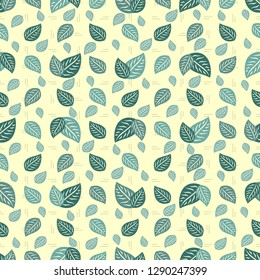 Hand Draw Seamless Pattern Autumn Leaf Stock Vector (Royalty Free ...
