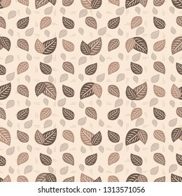 Seamless pattern with the image of leaves.

