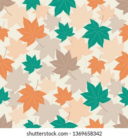 Seamless pattern with the image of leaves.
