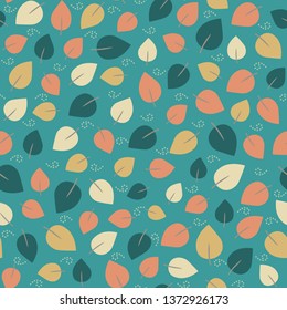 Seamless pattern with the image of leaves.
