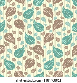 Seamless pattern with the image of leaves.

