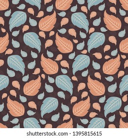 Seamless pattern with the image of leaves.
