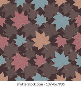 Seamless pattern with the image of leaves.
