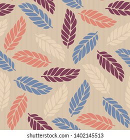Seamless pattern with the image of leaves.
