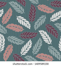 Seamless pattern with the image of leaves.

