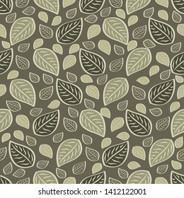 Seamless pattern with the image of leaves.
