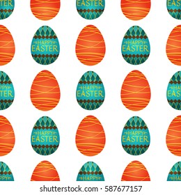 Seamless pattern with the image of multi-colored Easter eggs for decoration festive packaging and textiles.