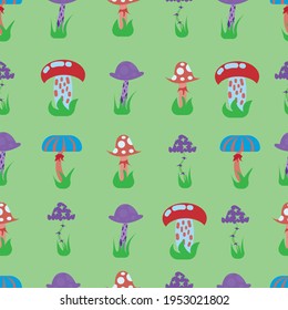 seamless pattern with the image of mushpooms